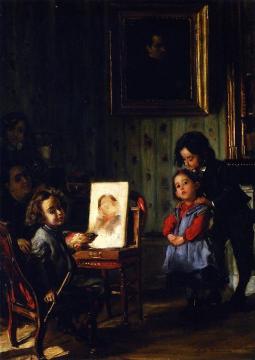 Interior, Family Life Artwork by Alfred Dehodencq