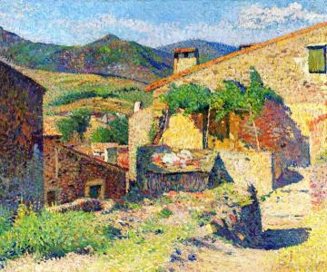 Village dans le Lot rue ensoleille Artwork by Henri Martin