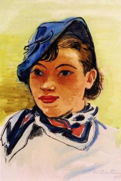 Portrait of a Girl Artwork by Hermann Max Pechstein