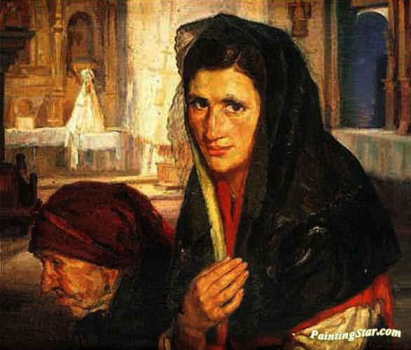 Mujeres En La Iglesia Artwork by Ismael Blat Monzo