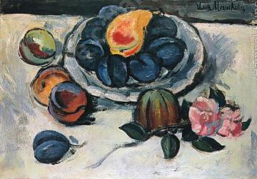 Still life with plums Artwork by Ilya Mashkov
