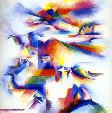 Canyon Synchromy (orange) Artwork by Stanton Macdonald-Wright