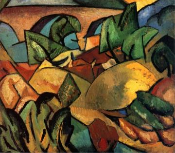 Rocky Landscape And Bridge Artwork by Albert Gleizes