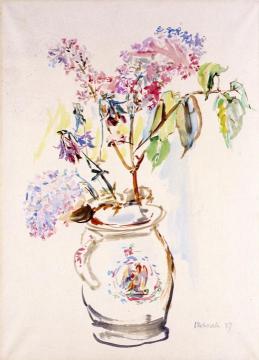 Flower Vase Artwork by Oskar Kokoschka
