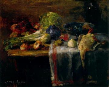 Still Life With Duck Artwork by James Ensor
