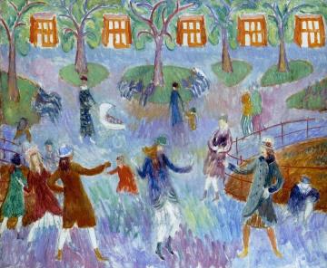 Children - Washington Square Park Artwork by William James Glackens