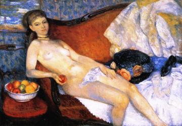 Nude With Apple Artwork by William James Glackens