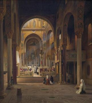 Interior Of The Capella Palatina In Palermo Artwork by Martinus Rorbye