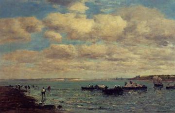 Camaret, Fishermen and Boats Artwork by Eugène-Louis Boudin