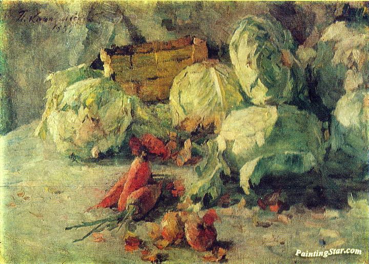 Still Life with Cabbage Artwork by Pyotr Konchalovsky