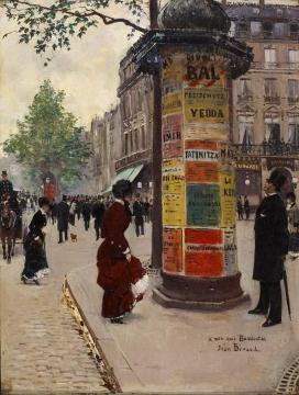 La Colonne Morris Artwork by Jean Georges Beraud