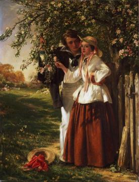 Lovers Under A Blossom Tree Artwork by John Callcott Horsley