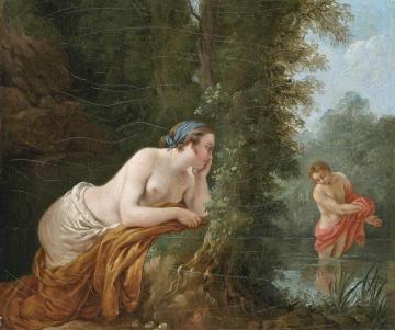 Echo and Narcissus Artwork by Louis Jean François Lagrenée