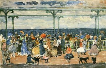 Promenade at Nantasket Artwork by Maurice Prendergast