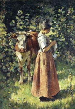 The Cowherd Artwork by Theodore Robinson
