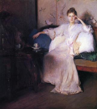 Arrangement in Pink and Gray Artwork by Edmund Tarbell