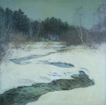 Thawing Brook No.2 Artwork by Willard Leroy Metcalf