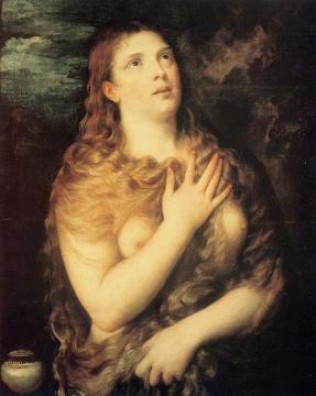 Mary Magdalen Repentant Artwork by Titian