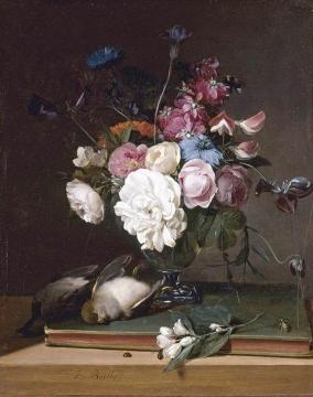 Still-Life of Flowers in a Glass Vase Artwork by Louis Leopold Boilly