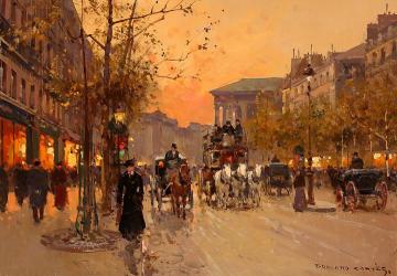Boulevard de la Madeleine Artwork by Edouard Léon Cortes
