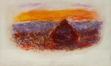 Grainstack at Sunset Artwork by Claude Oscar Monet