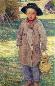 Peasant Boy Artwork by Nikolai Petrovich Bogdanov-belsky