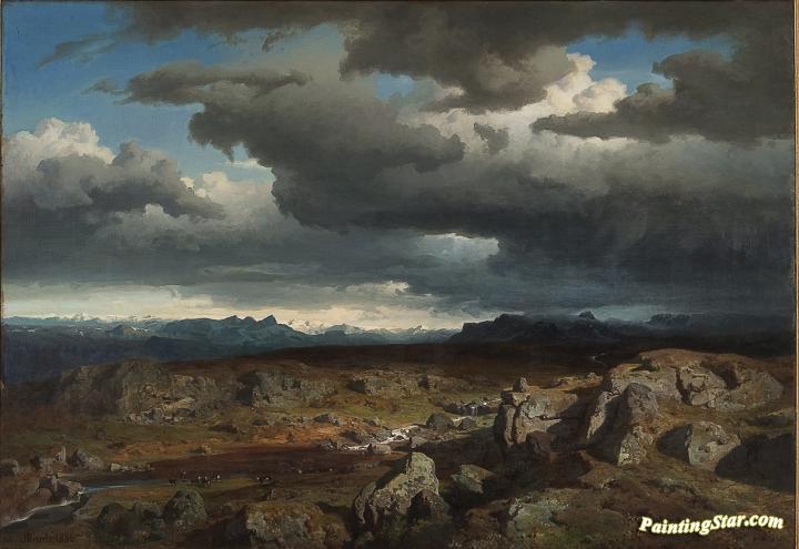 Norwegian Mountains Artwork by Hans Fredrik Gude