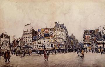 The Moulin Rouge and the Rue Lepic as Seen from the Place Blanche Artwork by Frank Myers Boggs
