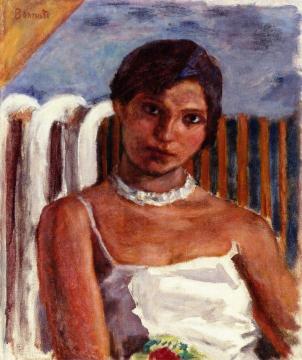 Brunette With White Necklace In Front Of A Radiator Artwork by Pierre Bonnard