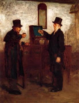Study for 'A Glass with the Squire' Artwork by Eastman Johnson