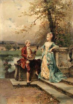 The Courtship Artwork by Cesare Auguste Detti