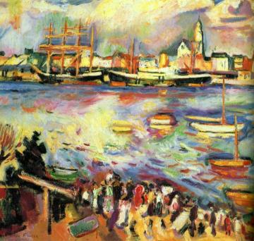 The Port Of Antwerp Artwork by Emile-othon Friesz