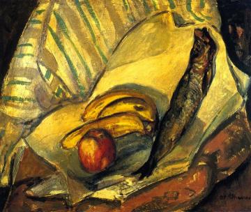 Still LIfe with Trout, Bananas and Apple Artwork by Alfred Henry Maurer