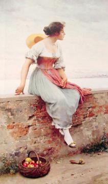 A Pensive Moment Artwork by Eugen Von Blaas