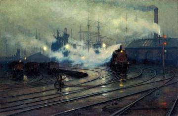 Cardiff Docks Artwork by Lionel Walden