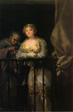Maja And Celestina On A Balcony Artwork by Francisco Jose de Goya y Lucientes