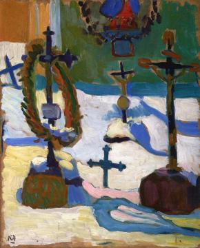 Crosses in the Graveyard of Kochel Artwork by Gabriele Münter