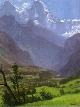 Twin Peaks, Rockies Artwork by Albert Bierstadt