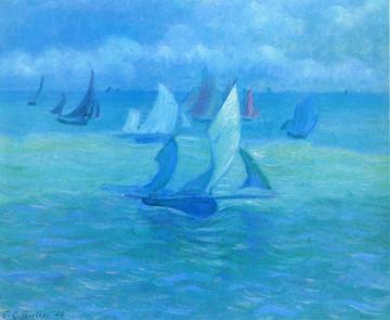 Sailboats on the Water Artwork by Theodore Earl Butler