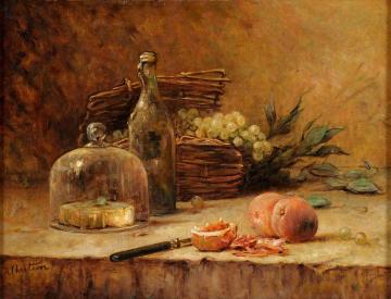 Fruit still life cheese Artwork by Rene-Louis Chretien