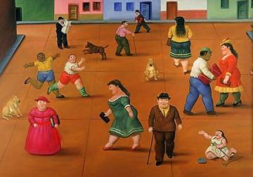 La plaza Artwork by Fernando Botero