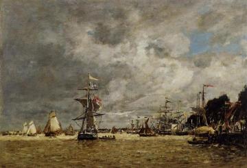 Anvers, Boats on the Escaut Artwork by Eugène-Louis Boudin