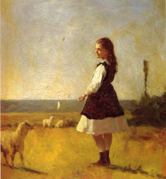 Feeding the Lamb Artwork by Eastman Johnson