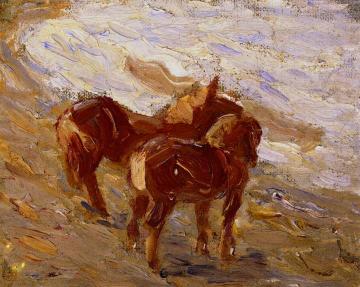 Horses by the Sea Artwork by Franz Marc