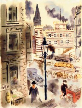 Street Scene, Berlin Artwork by George Grosz