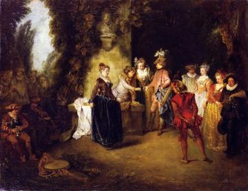 The French Theater Artwork by Jean-Antoine Watteau