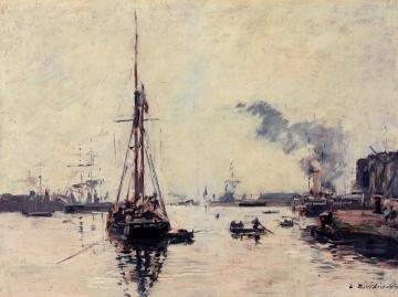 Port Scene Artwork by Eugène-Louis Boudin
