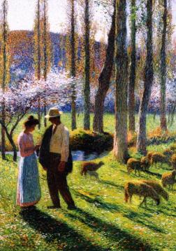 A Peasant and Shepherdess Artwork by Henri Martin