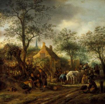 Travellers At An Inn Artwork by Isaac van Ostade