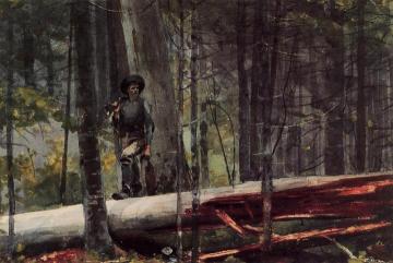 Hunter in the Adirondacks Artwork by Winslow Homer